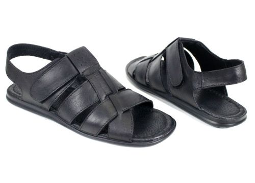 мъжки сандали Mare Blu черни естествена кожа