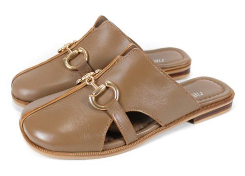 Luna Piena дамски чехли капучино естествена кожа