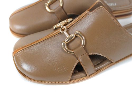 Luna Piena дамски чехли капучино естествена кожа