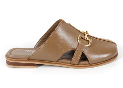 Luna Piena дамски чехли капучино естествена кожа