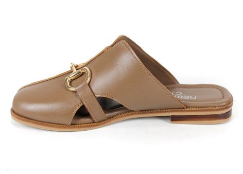 Luna Piena дамски чехли капучино естествена кожа