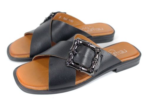 дамски чехли Forma Nuova от естествена кожа с катарама