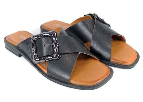 дамски чехли Forma Nuova от естествена кожа с катарама