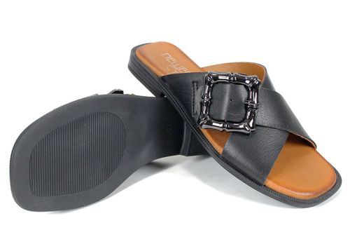 дамски чехли Forma Nuova от естествена кожа с катарама