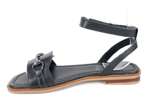 черни дамски сандали от естествена кожа Dalia Chiara с тока