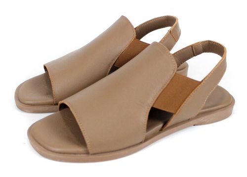 Дамски ниски сандали от естествена кожа Penta Koko в цвят капучино