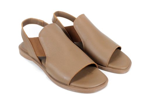 Дамски ниски сандали от естествена кожа Penta Koko в цвят капучино