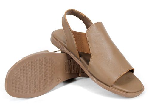 Дамски ниски сандали от естествена кожа Penta Koko в цвят капучино