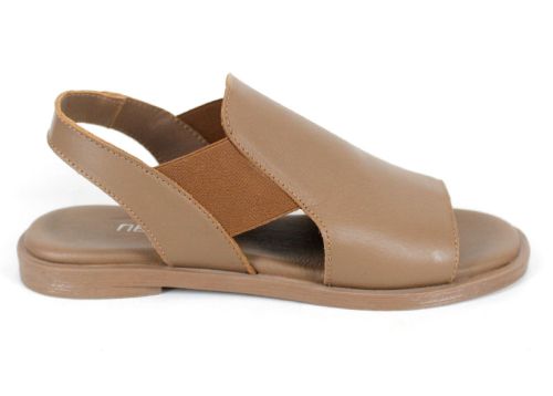 Дамски ниски сандали от естествена кожа Penta Koko в цвят капучино