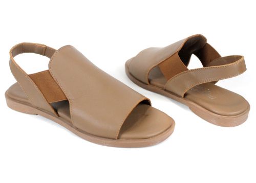 Дамски ниски сандали от естествена кожа Penta Koko в цвят капучино