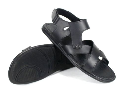 Мъжки черни сандали от естествена кожа Nero Classico