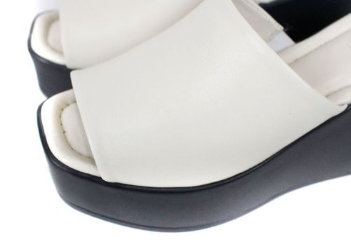 Sabo Magia Notturna din piele naturală, culoare bej, cu platformă neagră înaltă