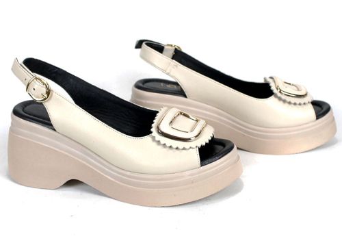 Velura Alto sandale damă bej piele naturală