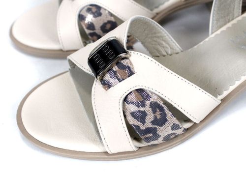 дамски елегантни сандали Savana Chic от естествена кожа с леопардов детайл