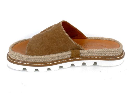 Papuci damă Marea Lino piele velur maro tutun