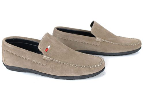 Мъжки мокасини Miro Classico визон от естествен велур