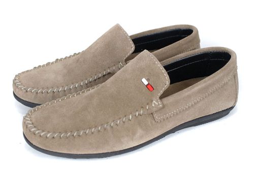 Мъжки мокасини Miro Classico визон от естествен велур