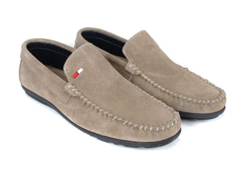 Мъжки мокасини Miro Classico визон от естествен велур