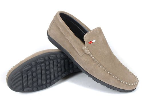 Мъжки мокасини Miro Classico визон от естествен велур