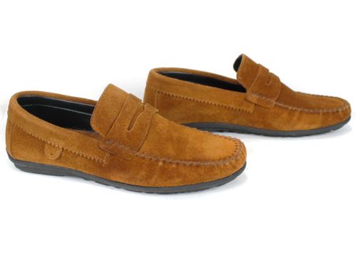 Мъжки мокасини Miro Dolce светло кафяв естествен велур