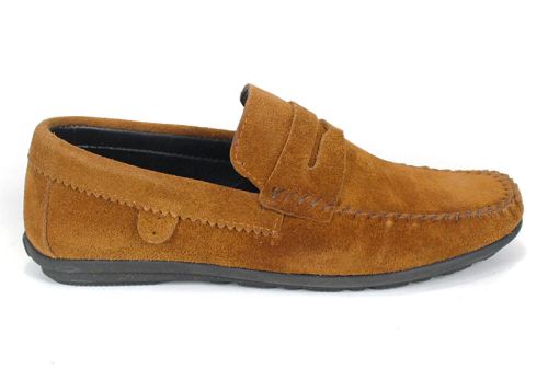 Мъжки мокасини Miro Dolce светло кафяв естествен велур