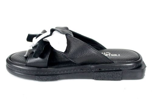 papuci damă piele Dalia Fiore floare mare