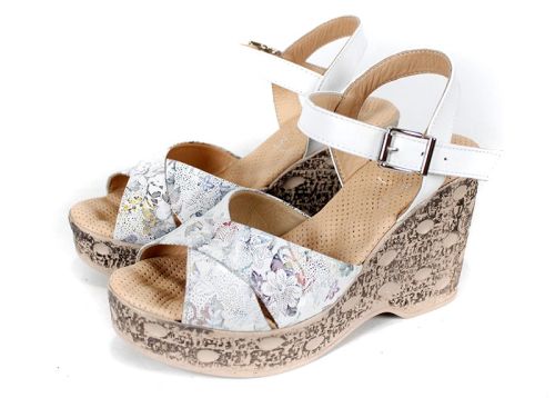 Sandale Flora Rise piele imprimeu floral