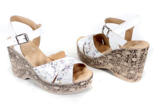 Sandale Flora Rise piele imprimeu floral