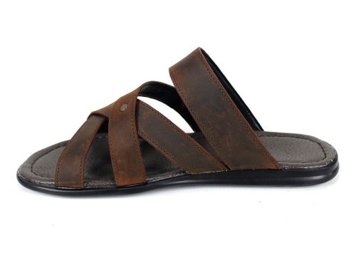 Мъжки чехли от кафява крейзи кожа