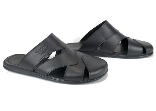 Castro Line мъжки чехли черни естествена кожа