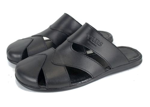 Castro Line мъжки чехли черни естествена кожа