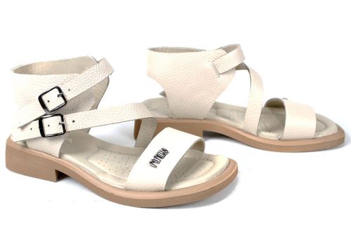 sandale damă bej Luna Vivace din piele naturală floater