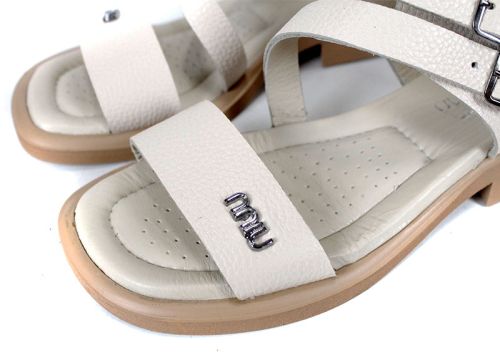 sandale damă bej Luna Vivace din piele naturală floater