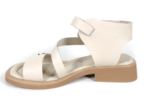 sandale damă bej Luna Vivace din piele naturală floater