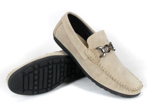 Мъжки мокасини Lusso Vento от естествен велур с метален акцент