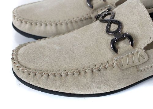 Мъжки мокасини Lusso Vento от естествен велур с метален акцент