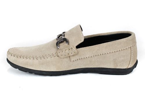 Мъжки мокасини Lusso Vento от естествен велур с метален акцент