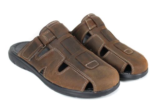 Мъжки чехли със затворени пръсти в кафяво – удобство и качество - модел Борис