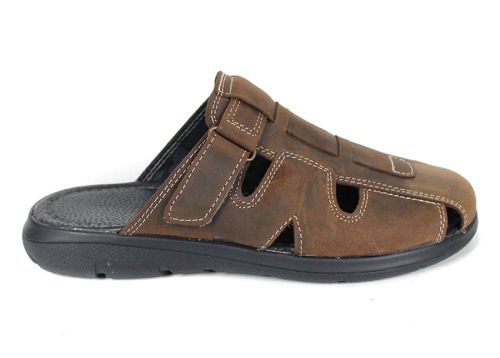 Мъжки чехли със затворени пръсти в кафяво – удобство и качество - модел Борис