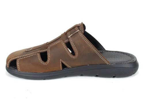 Мъжки чехли със затворени пръсти в кафяво – удобство и качество - модел Борис