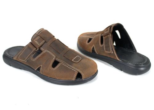 Мъжки чехли със затворени пръсти в кафяво – удобство и качество - модел Борис