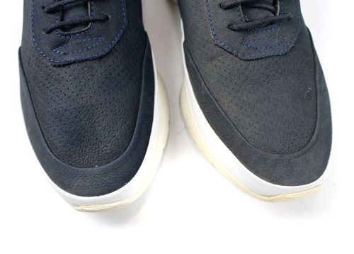 Преоценени мъжки обувки от естествена кожа в синьо- Модел Остин