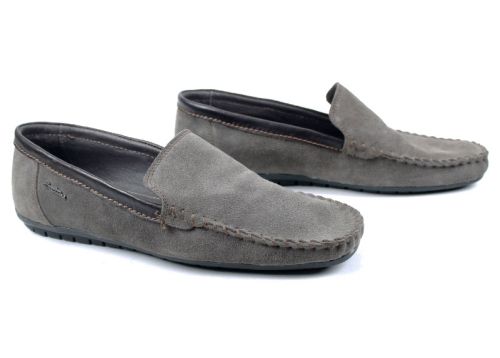 Мъжки мокасини Vento Visón от естествен велур в цвят визон, преоценен модел