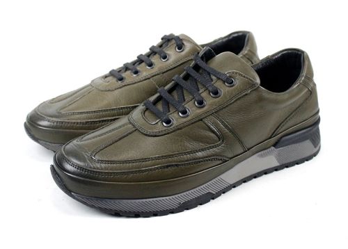 Преоценени мъжки ежедневни обувки с връзки в зелено - Модел Антоан.