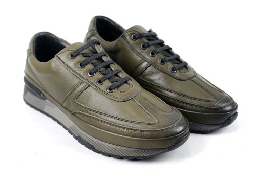 Преоценени мъжки ежедневни обувки с връзки в зелено - Модел Антоан.