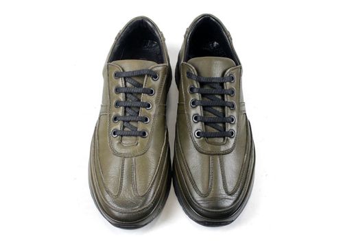 Преоценени мъжки ежедневни обувки с връзки в зелено - Модел Антоан.