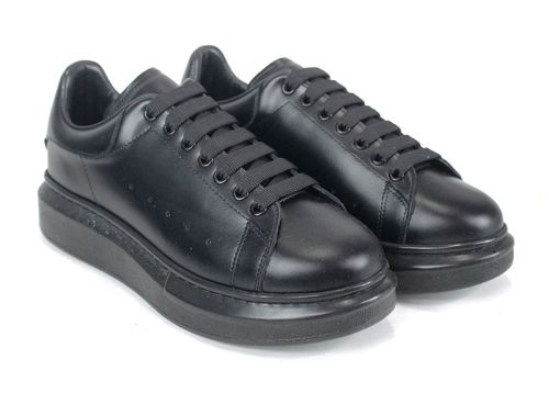 Мъжки спортни обувки от естествена кожа Nero Dentro – черни, с шито ходило