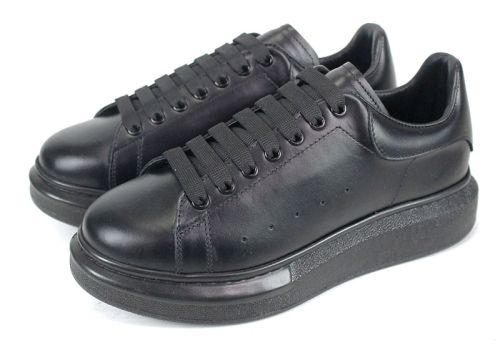 Мъжки спортни обувки от естествена кожа Nero Dentro – черни, с шито ходило