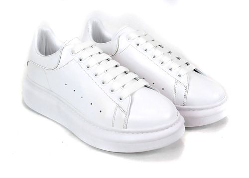 Pantofi sport bărbătești Nero Dentro din piele naturală albă cu talpă cusută