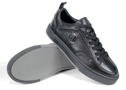 Мъжки ежедневни обувки Lupo Forte – естествена кожа с кроко и змийски щампи